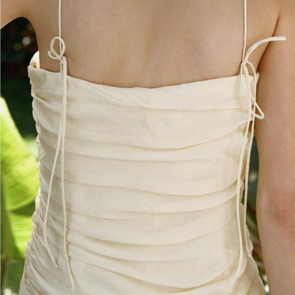 Beautiful Zara NWT draped pale yellow dress Medium - Picture 11 of 14